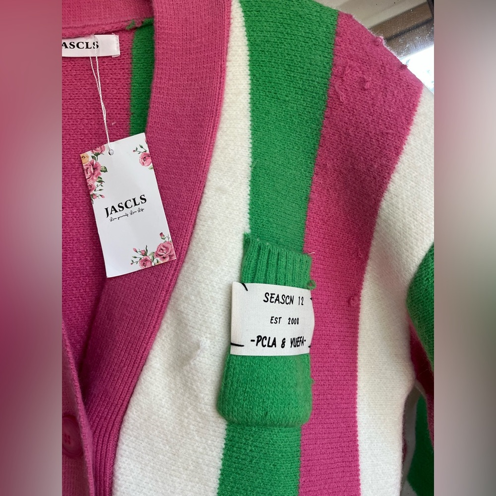 JASCLS Striped Cardigan. Size medium. New with tags. - Picture 4 of 9